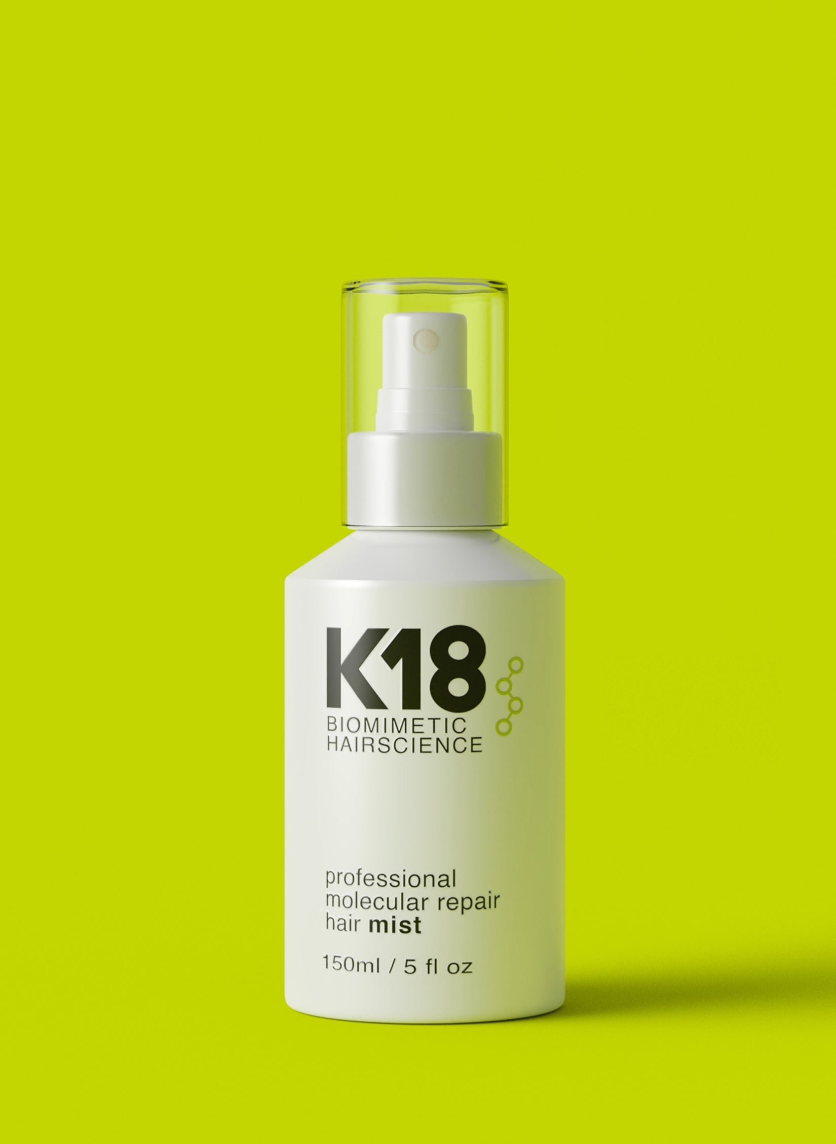 K18 professional molecular repair hair mist used for in-salon chemical services
