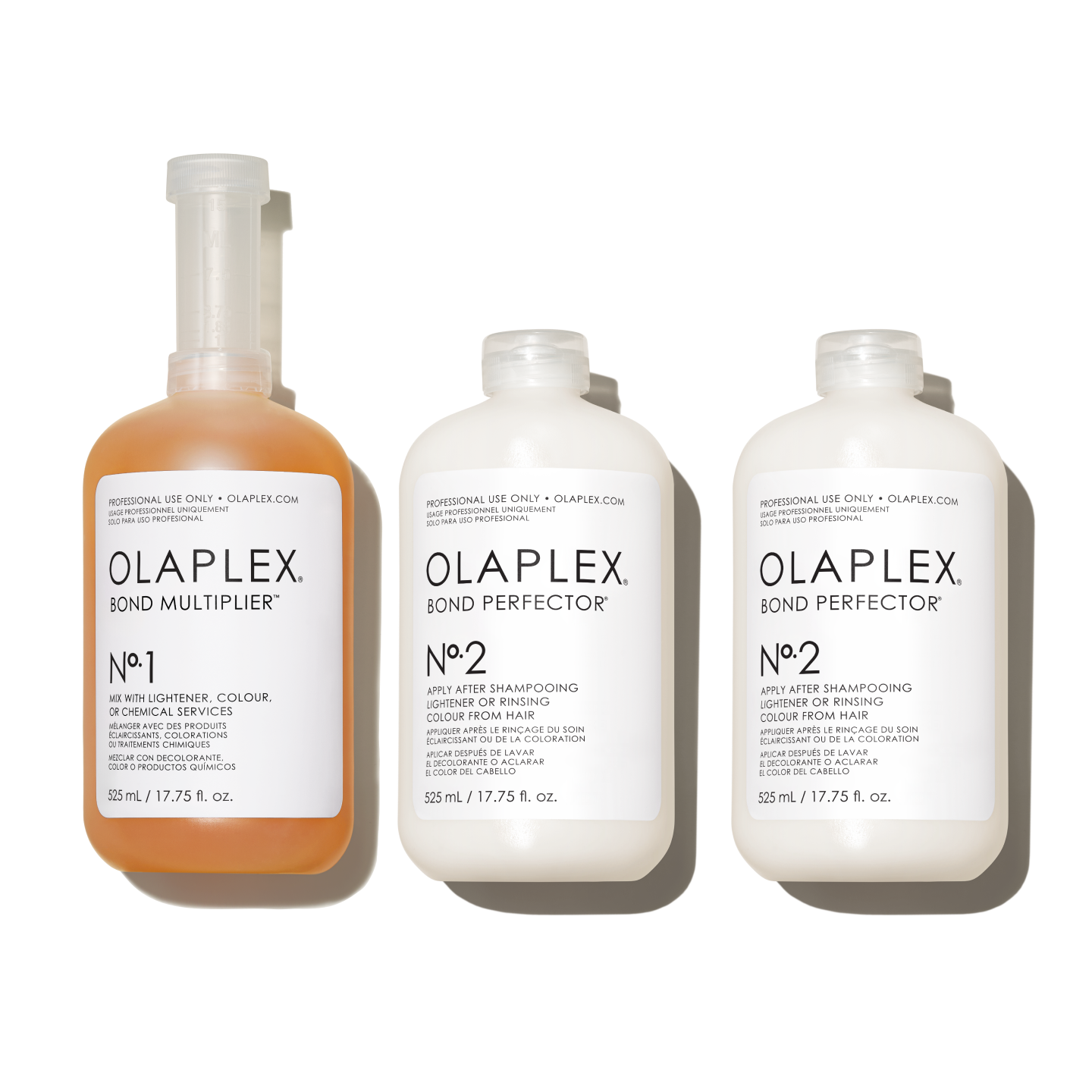 Olaplex professional Bond Multiplier and Bond Perfector salon products